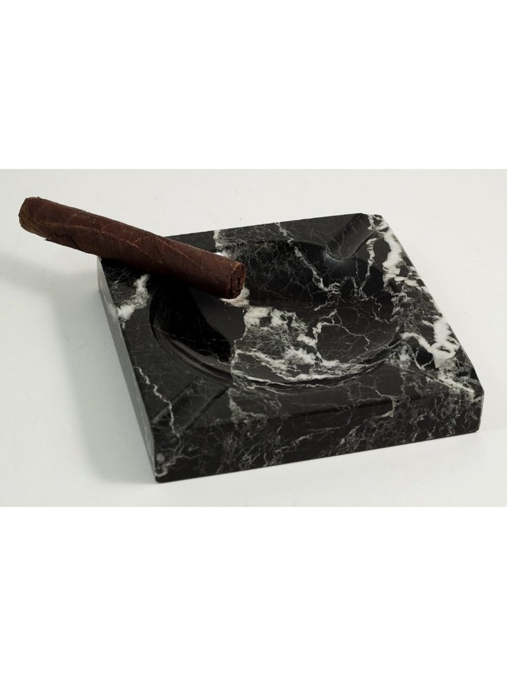 Stylish Square Black Marble Ashtray - Elegant Home Decor & Unique Men's Gift